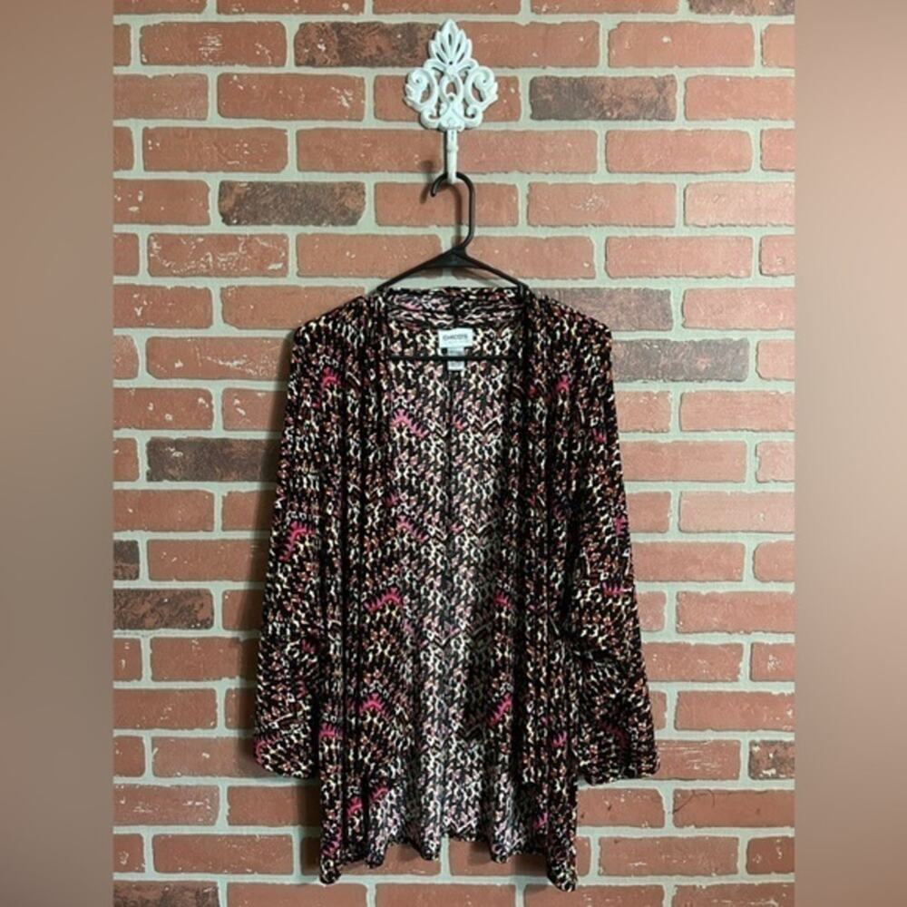 Chico’s | Multicolored Ribbed Open Cardigan - Picture 1 of 6